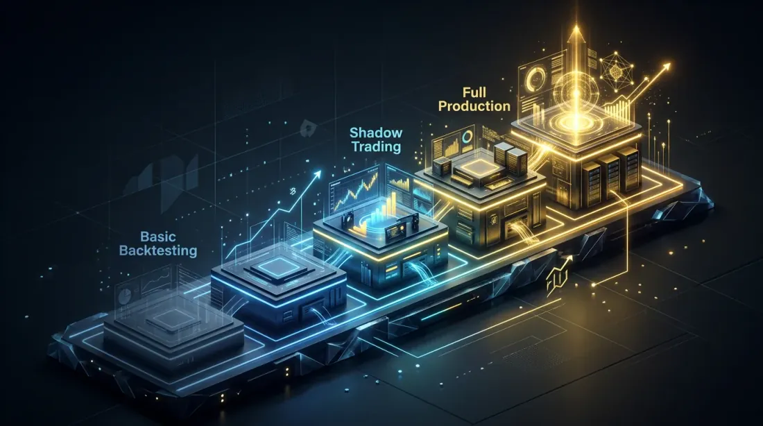 Các mức độ trưởng thành hệ thống giao dịch — từ backtesting cơ bản đến production đầy đủ