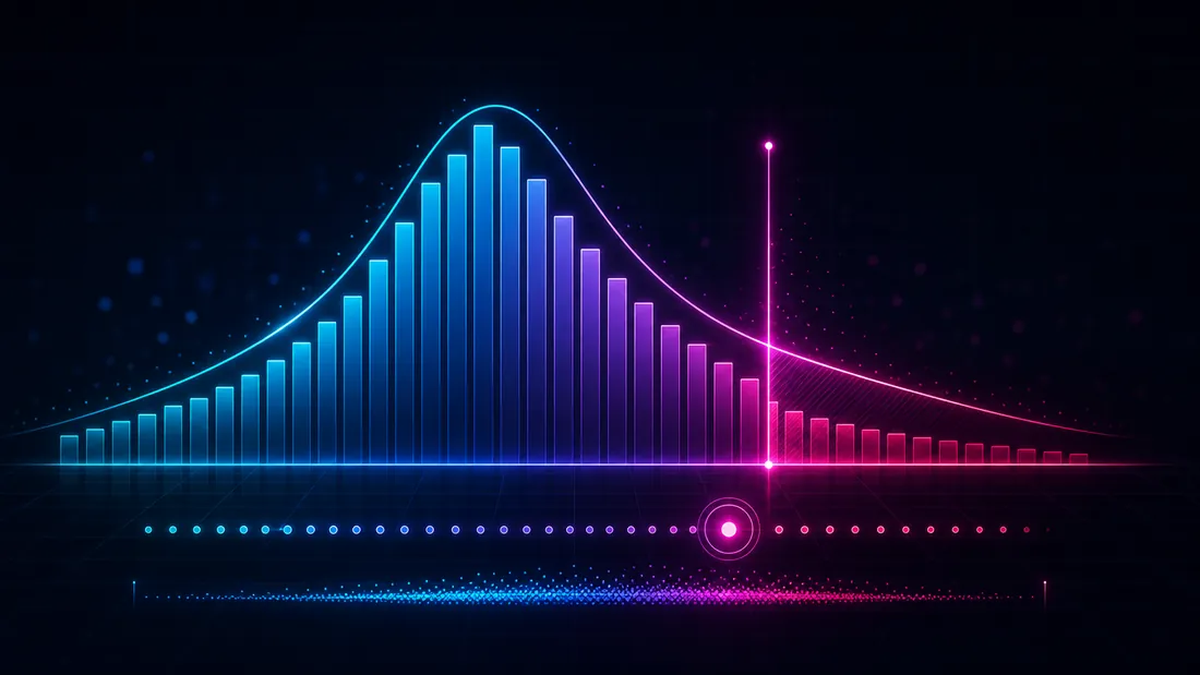 Distribution of nonconformity (residual) scores with a quantile threshold marked — the core of conformal calibration