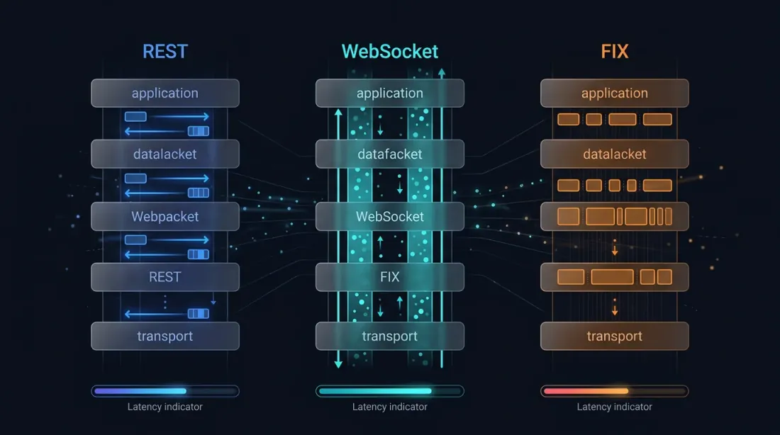 Confronto dello stack di protocolli: REST, WebSocket, FIX