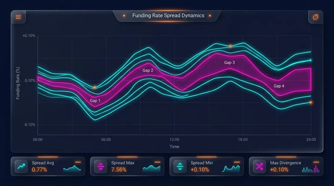 Spread del funding rate tra gli exchange