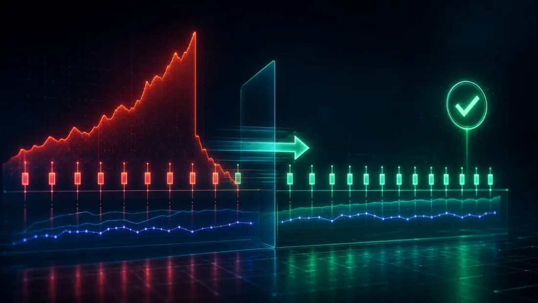 The one-bar shift diagnostic: nudging every fill one bar later deflates a fake soaring curve back down to the honest truth
