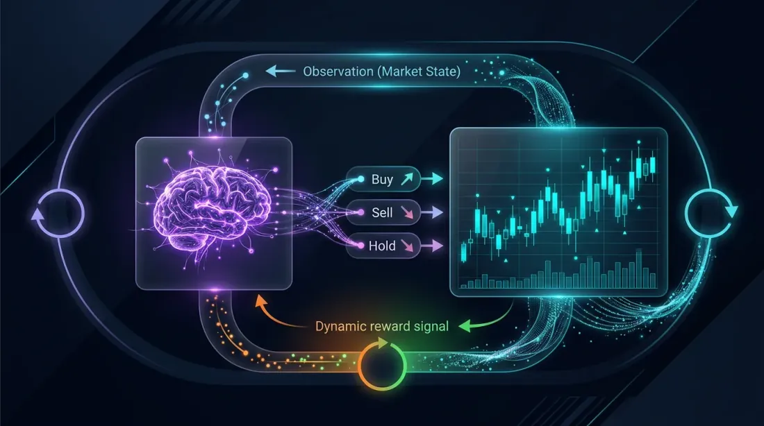 Loop agen-lingkungan reinforcement learning untuk perdagangan