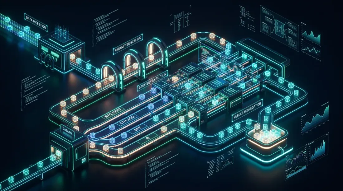 Pipeline pemrosesan data 3D isometrik untuk validasi strategi multi-simbol