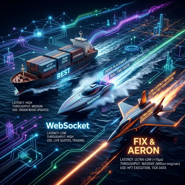 Confronto REST vs WebSocket vs FIX vs Aeron