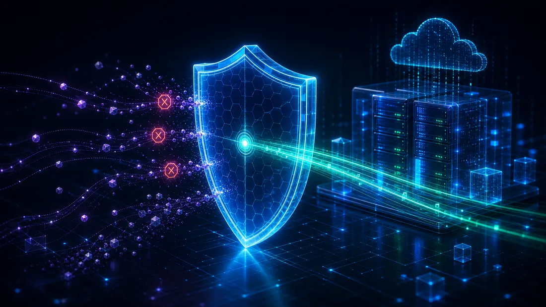 Secure, authenticated access to a hosted service: an auth gate in front of a luminous server stack