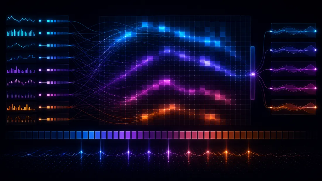 TFT interpretability: attention and variable-importance weights revealing which inputs and timesteps the model relies on