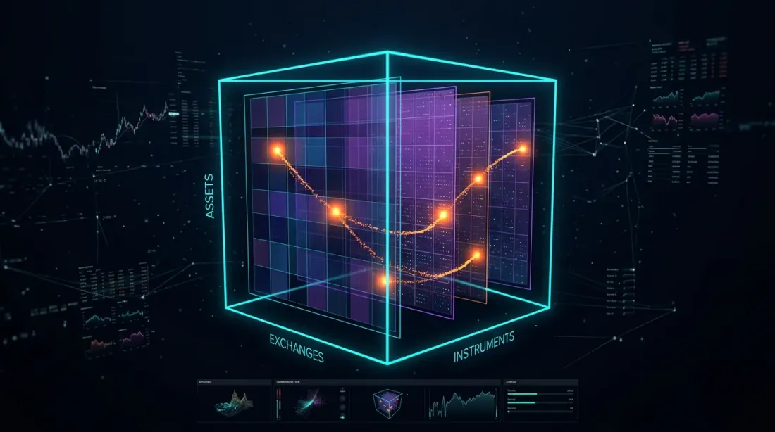 Visualizzazione 3D del tensore per l'arbitraggio multidimensionale