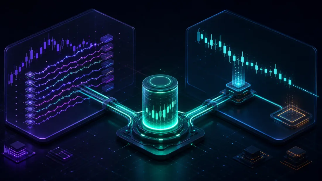 Una curva crescente dello speedup GPU-contro-CPU rispetto alla dimensione del batch, che sale da 54.5x a un combo fino oltre 359.6x a sessantuno, con un singolo avvallamento a trentadue annotato come artefatto di confine di chunk